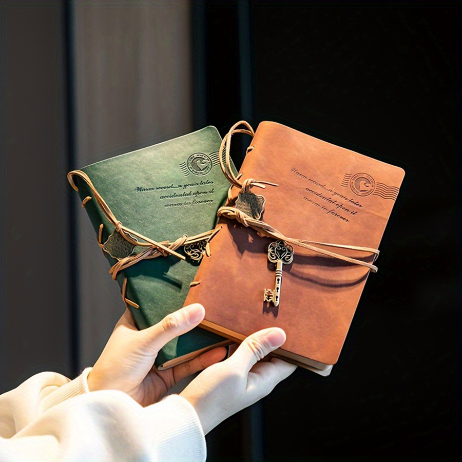 antique notebook with strap an - Vintage Leather Journal Notebook review and price