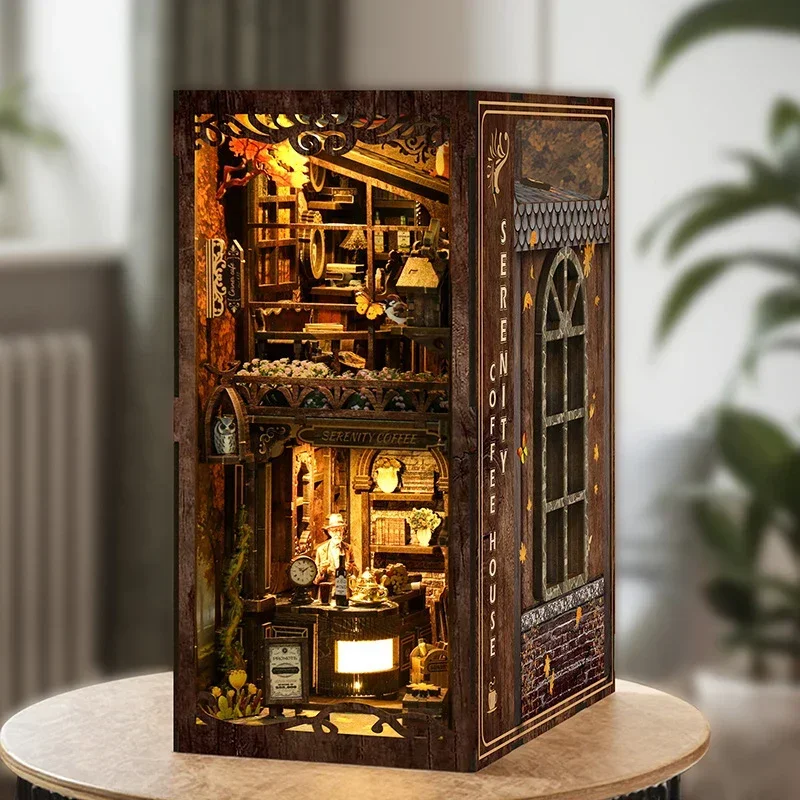 Serenity Coffee House Bookshel - Diy Wooden Book Nook Kit Shelf Insert review and price